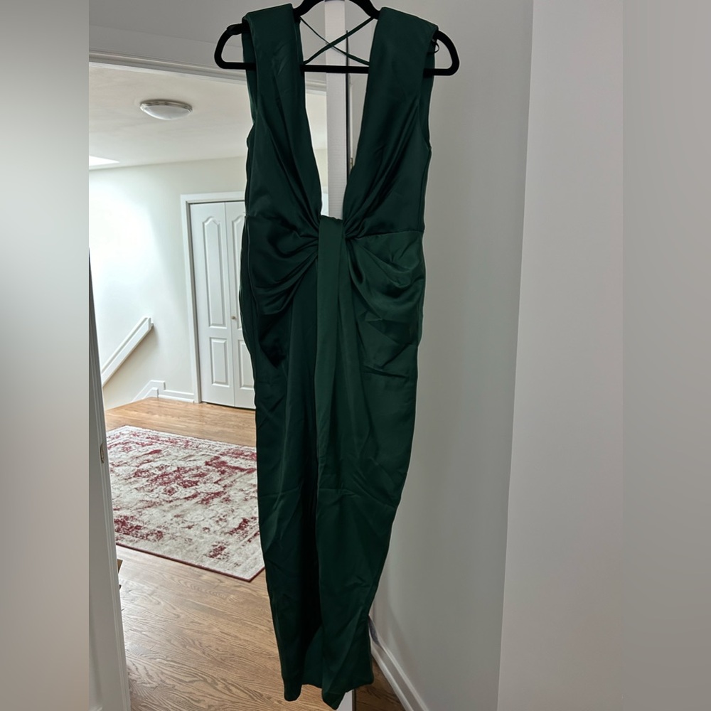 Green plunge gown